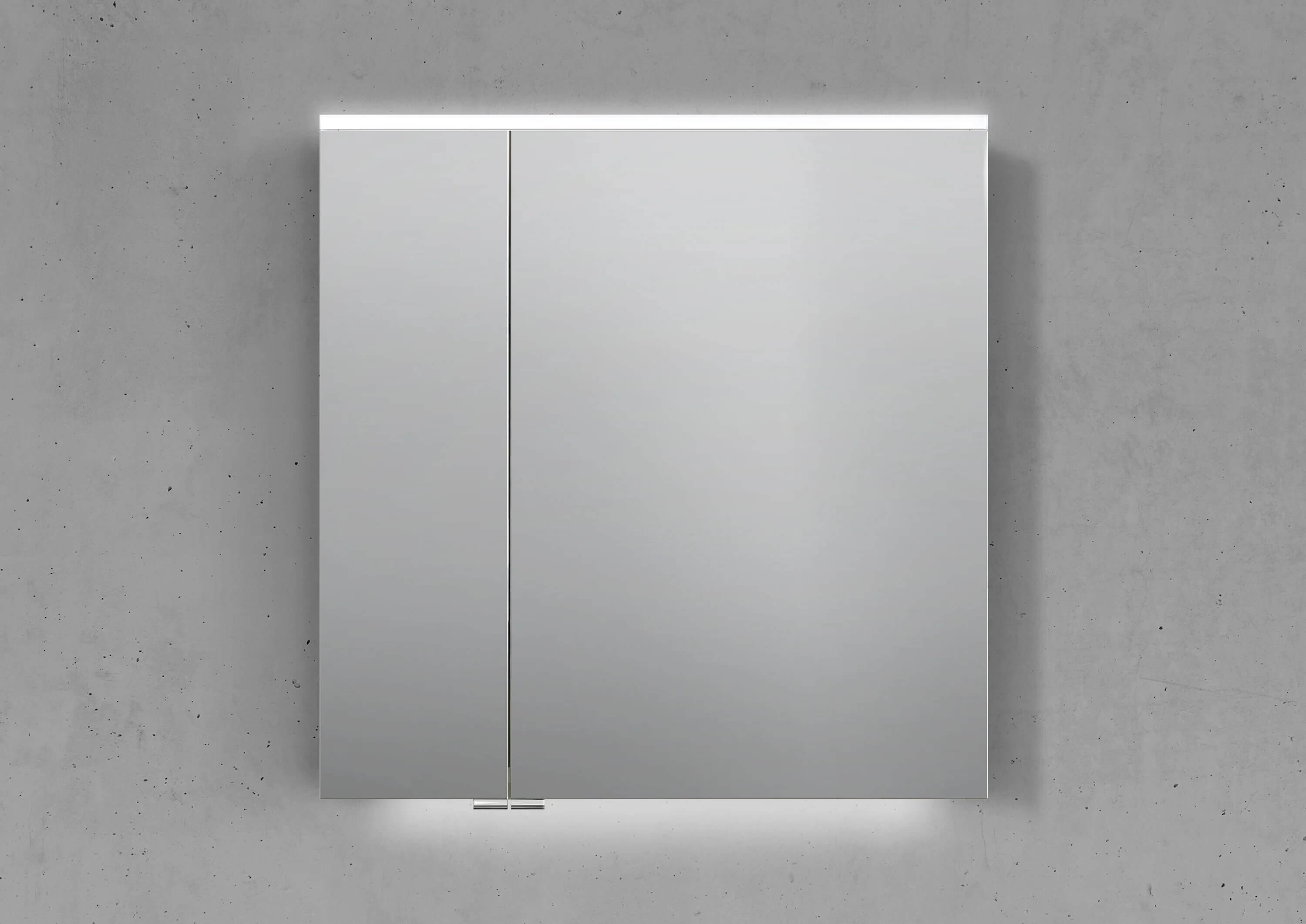Barcelo Badmöbel Set 70 cm grifflos, mit Spiegelschrank Multi-LED