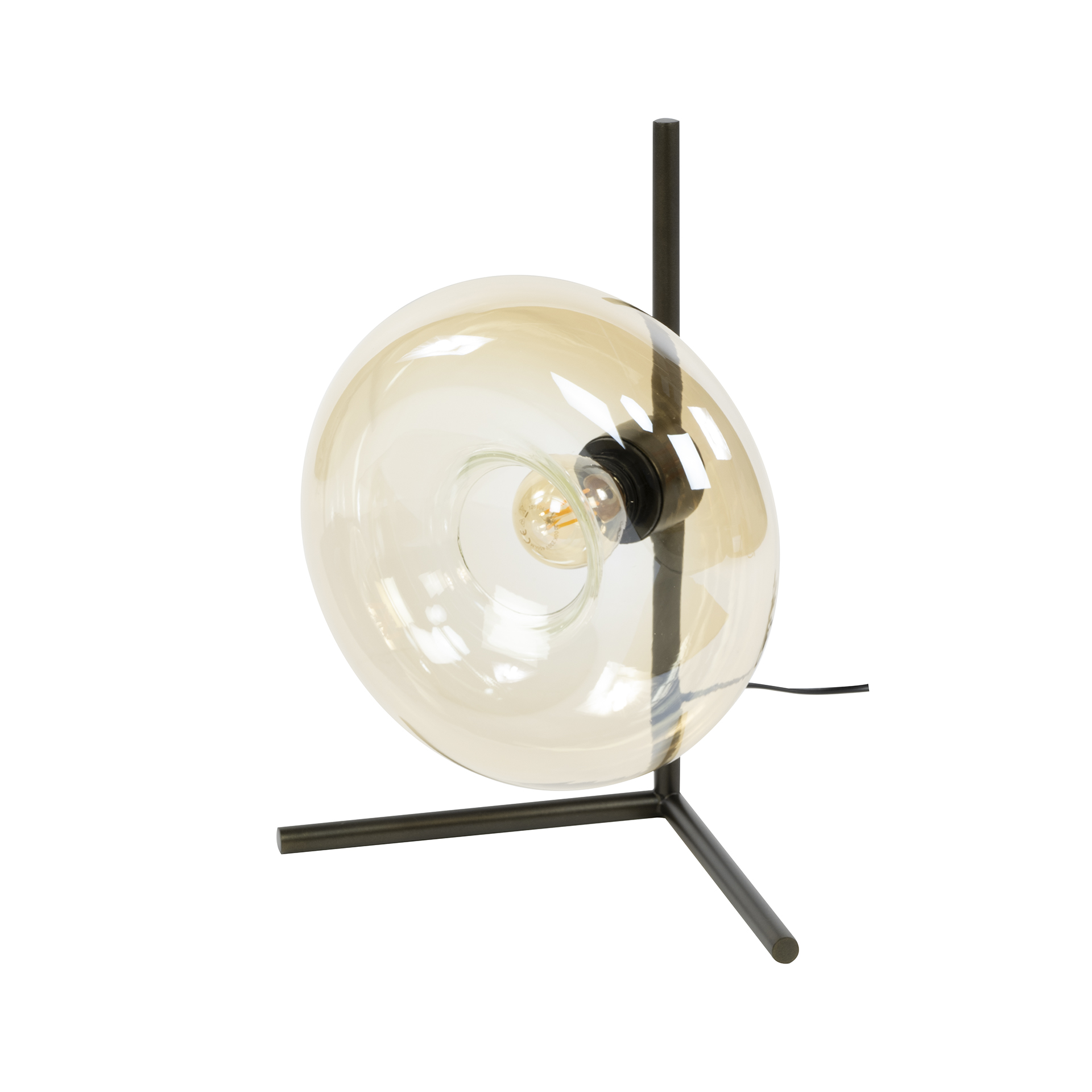 Tischleuchte Soll 1F – Amberfarbenes Glas mit Bronze-Finish