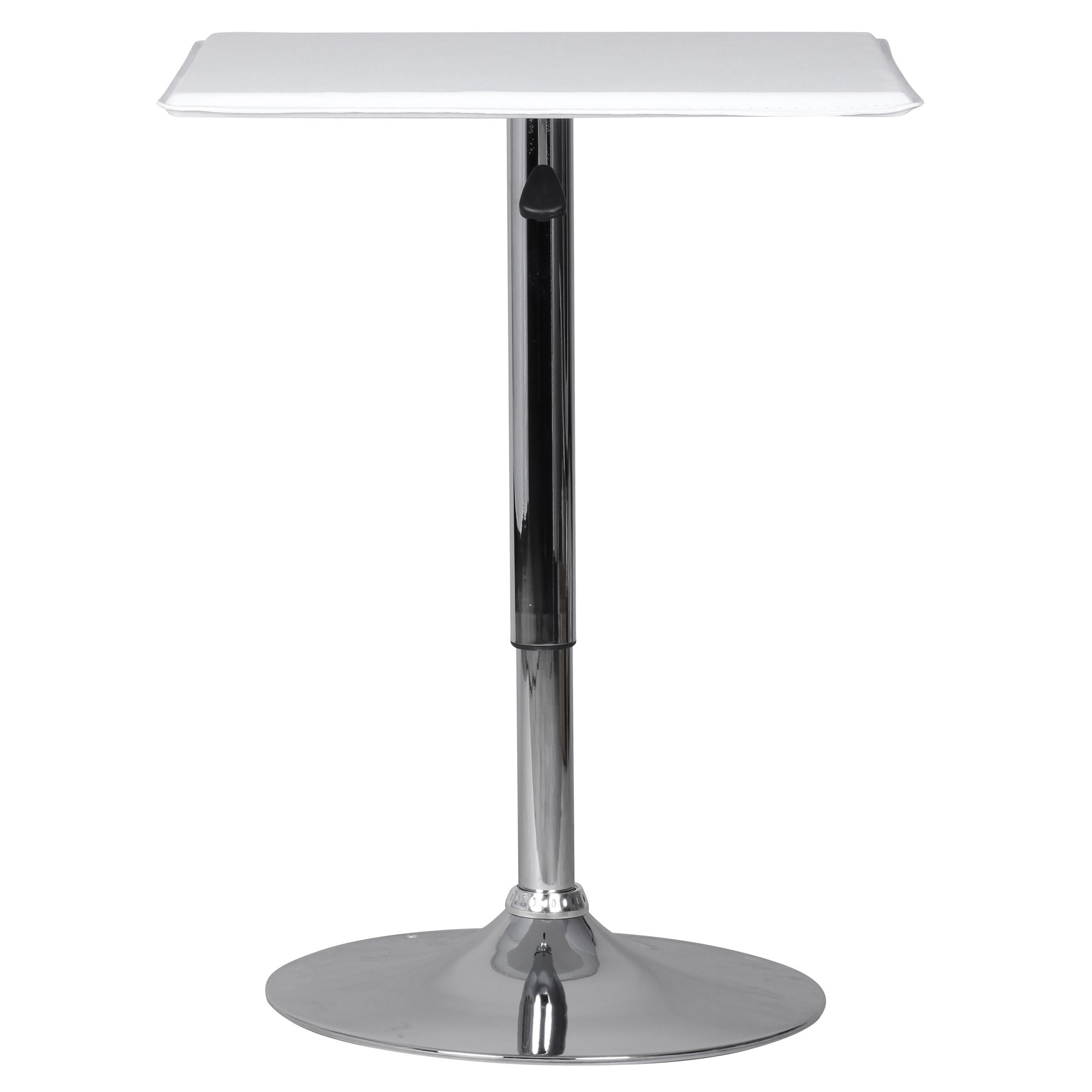 AMSTYLE Stehtisch 63 x 63 cm Bistrotisch Kunstleder Weiß höhen-verstellbar quadratisch