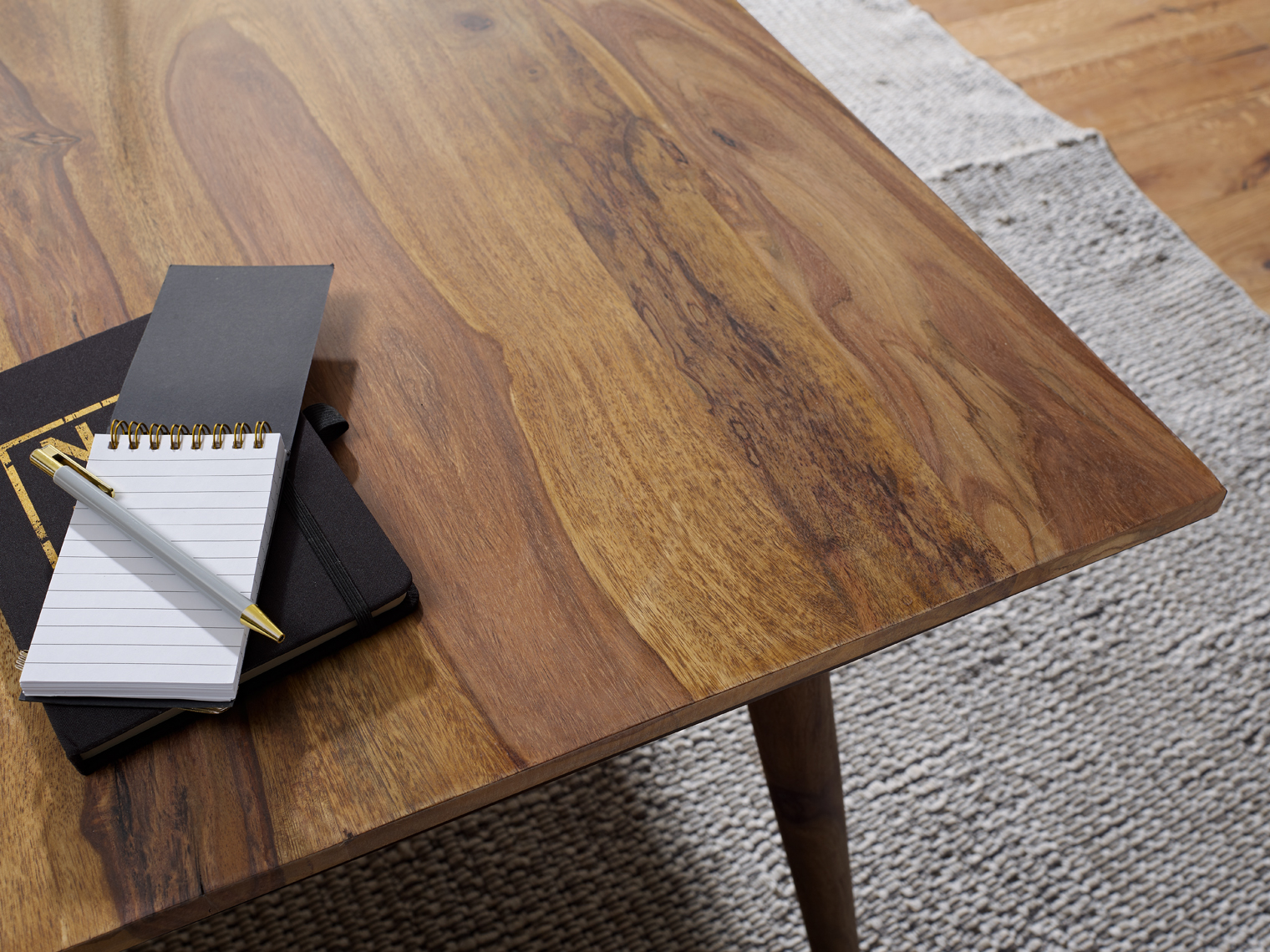 Esszimmertisch REPA 160 x 80 x 76 cm Sheesham rustikal Massiv-Holz, Design Landhaus Esstisch, Tisch für Esszimmer groß, 6