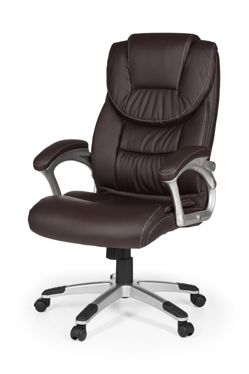 AMSTYLE Bürostuhl MADRID Kunstleder Braun ergonomisch mit Kopfstütze | Design Chefsessel