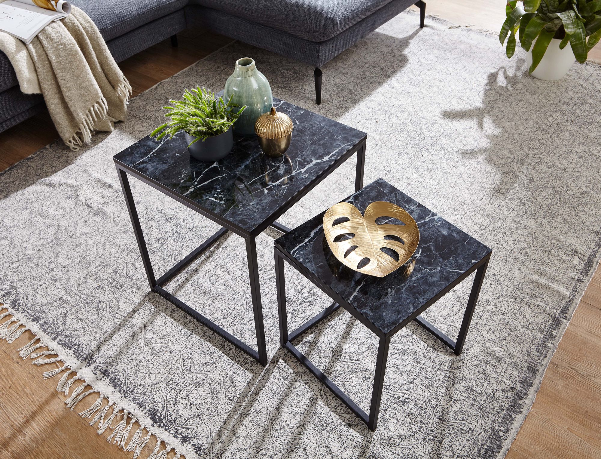 WISFOR Beistelltisch Marmor Sofatisch