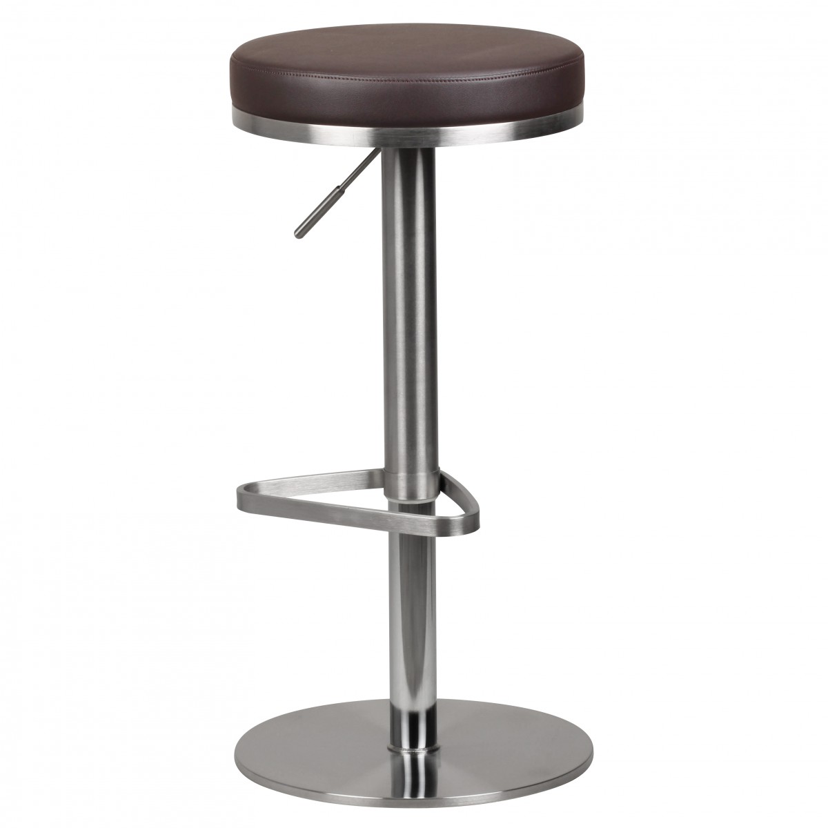 Barhocker Braun Edelstahl höhenverstellbare Sitzhöhe 57 - 82 cm