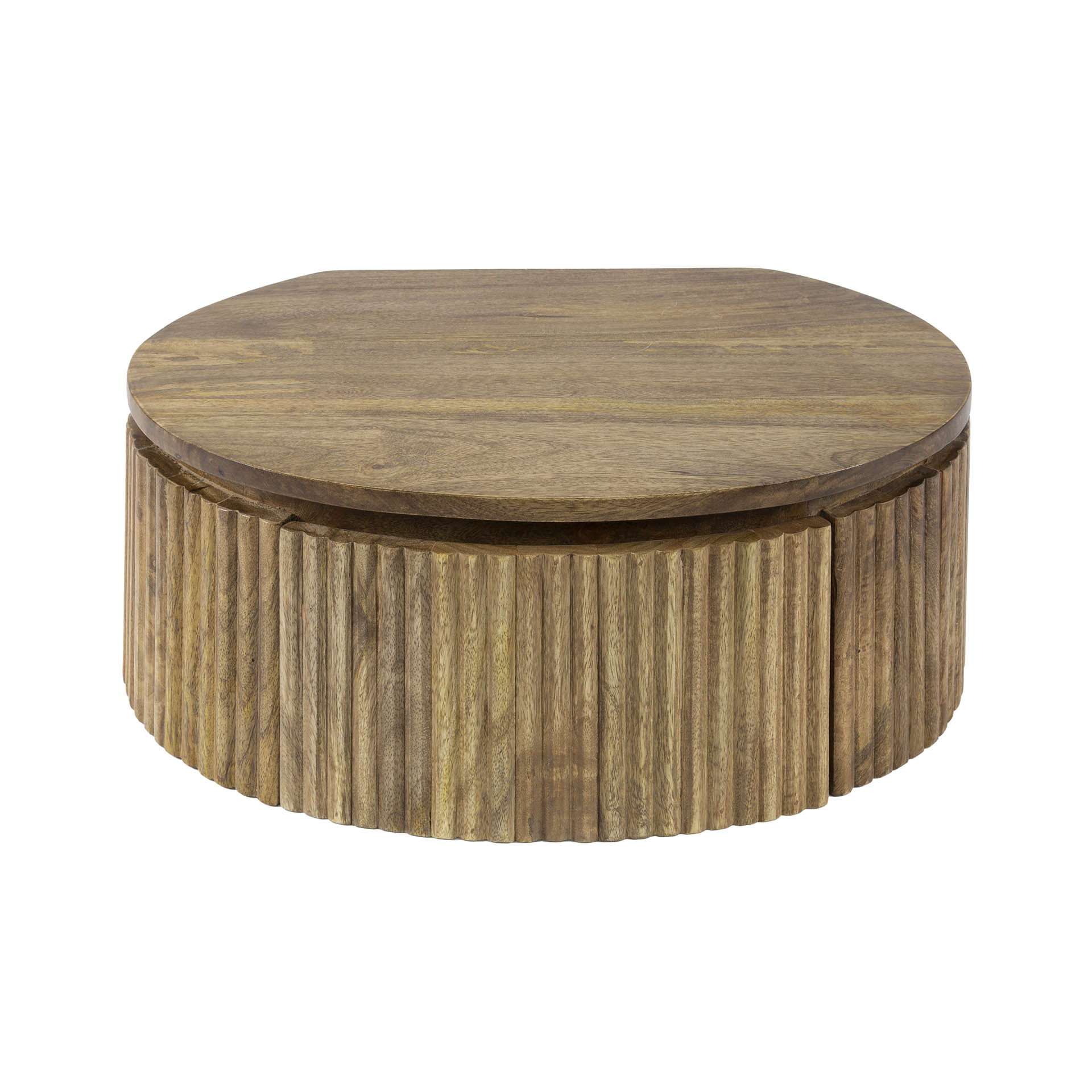 Schwebender Nachttisch 'Wave Round' 50cm aus Mangoholz