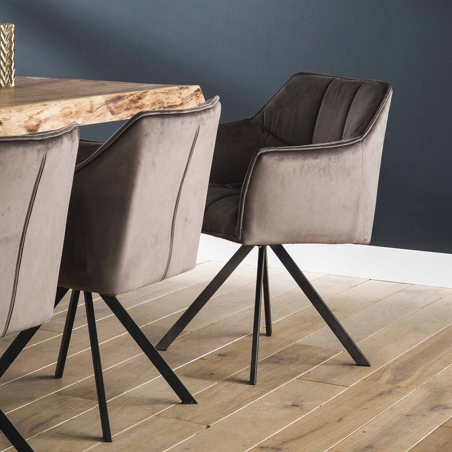 Home Designs Armstuhl raster drehbar. Pro 2 Stück verpackt / Anthrazit velvet