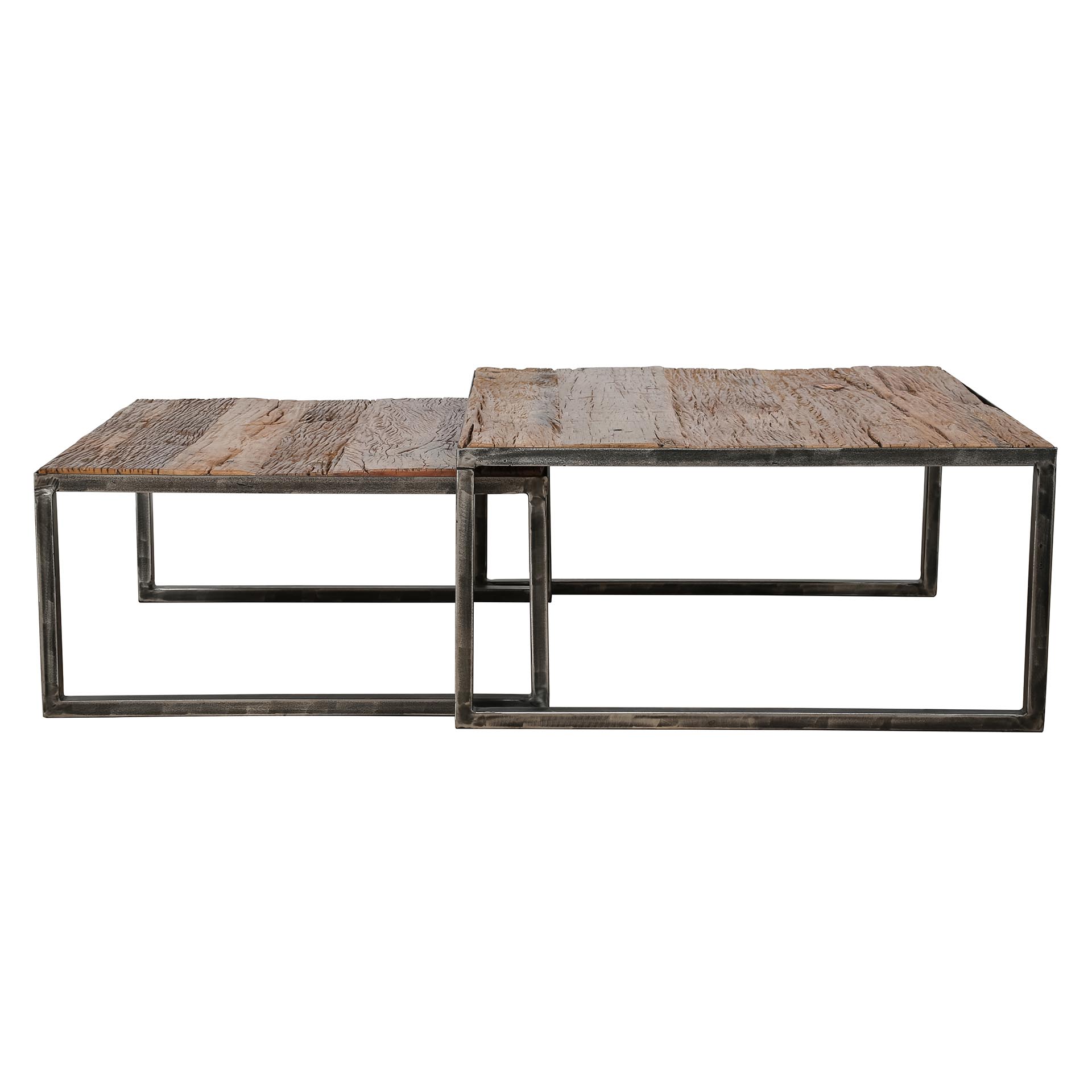 Design Couchtisch Satz 2 80x80 grained / Robustes Hartholz