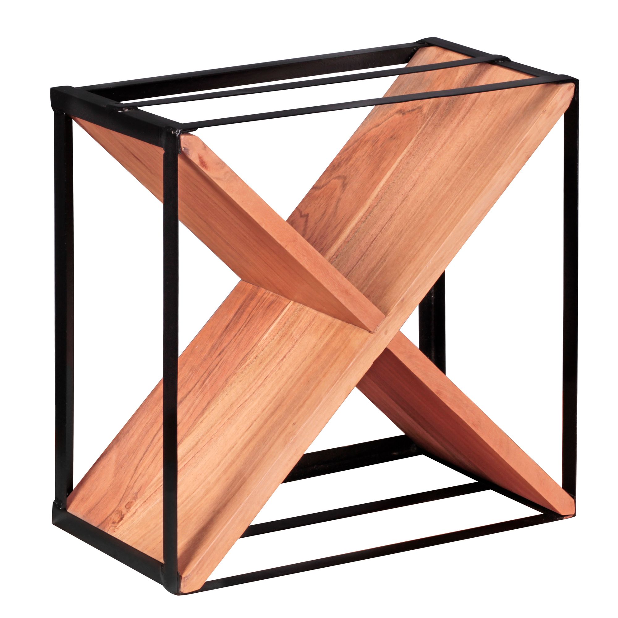 WOHNLING Weinregal AKOLA Massiv-Holz Akazie Flaschenregal Standregal für ca. 16 Flaschen