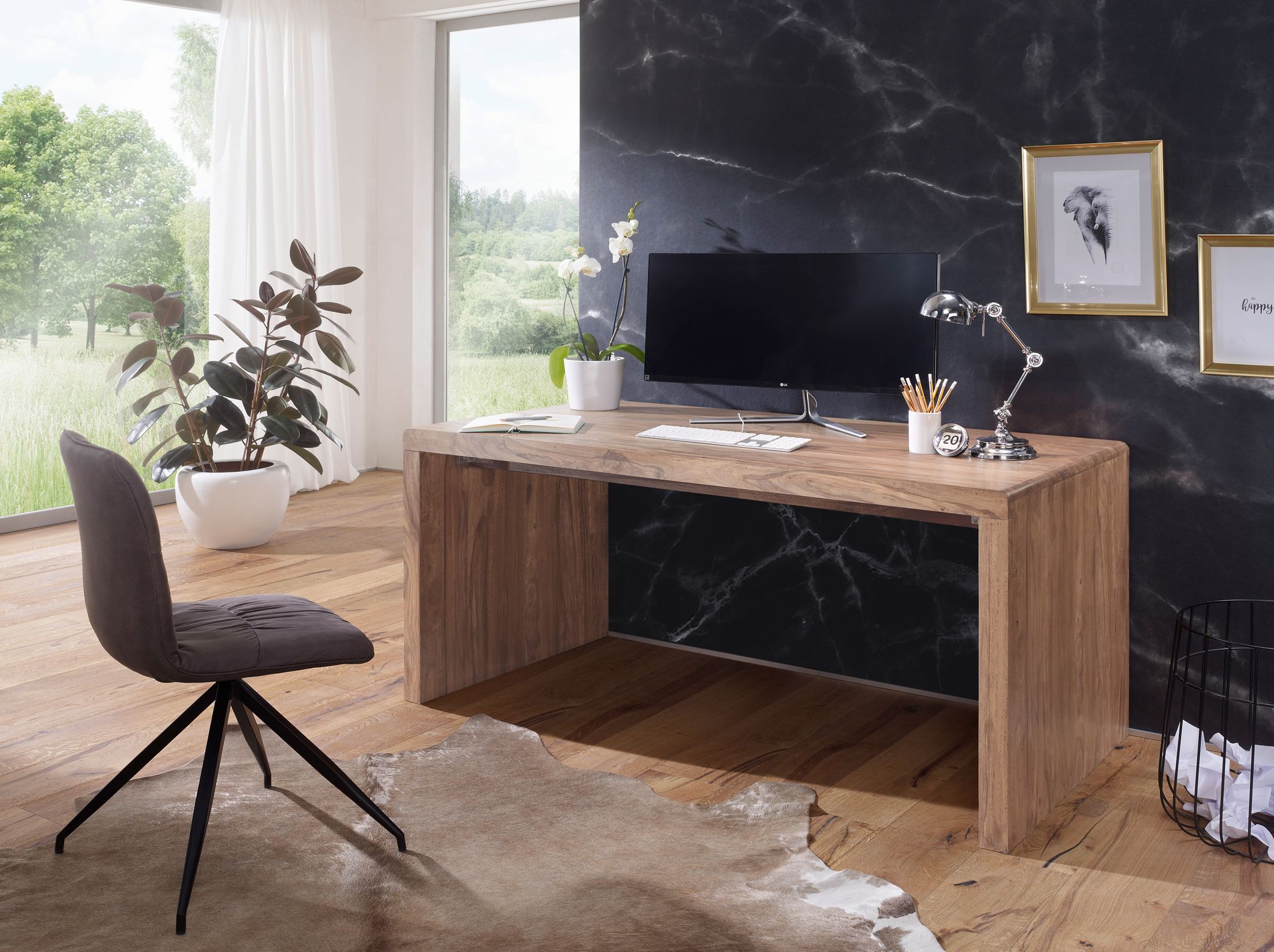 38409-WOHNLING-Schreibtisch-BOHA-Massiv-Holz-Akazie-Computertisch-160-cm-breit-Echtholz-Design-Ablage-Buero-Tisch-Landhaus-Stil-Echtholz--indisch--landhausstil--modern--palisander--Natu_2.jpg