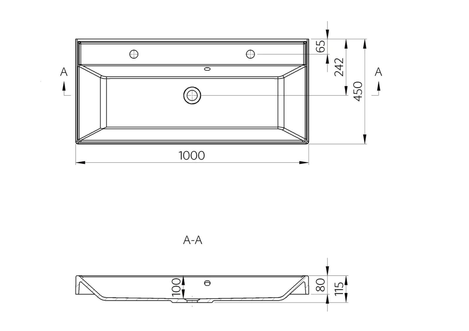 Badmöbel Set 100 cm, Multi-Led Spiegelschrank beidseitig verspiegelt, komplett vormontiert