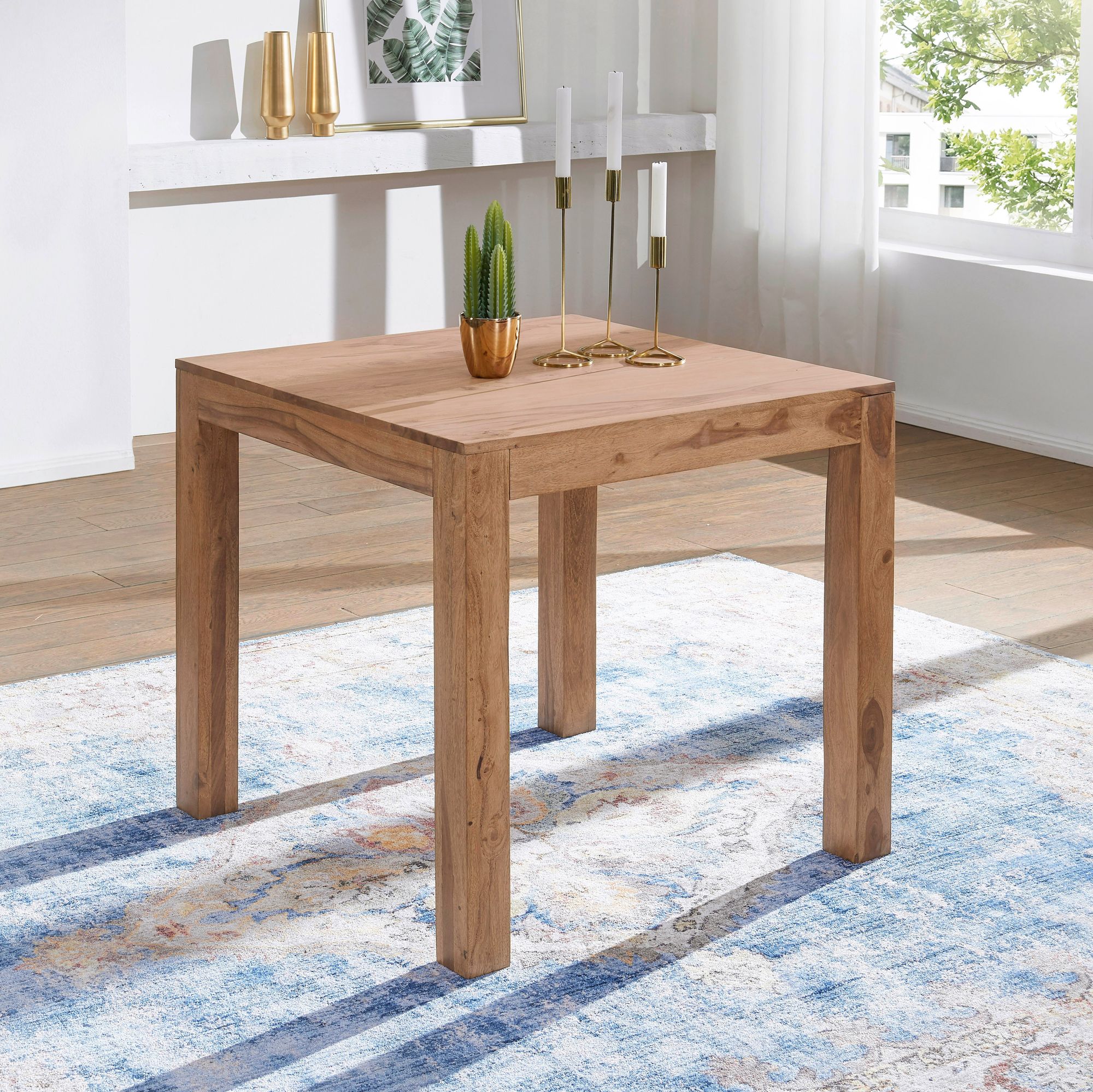 Esstisch Massivholz Akazie 80 x 80 cm Esszimmer-Tisch