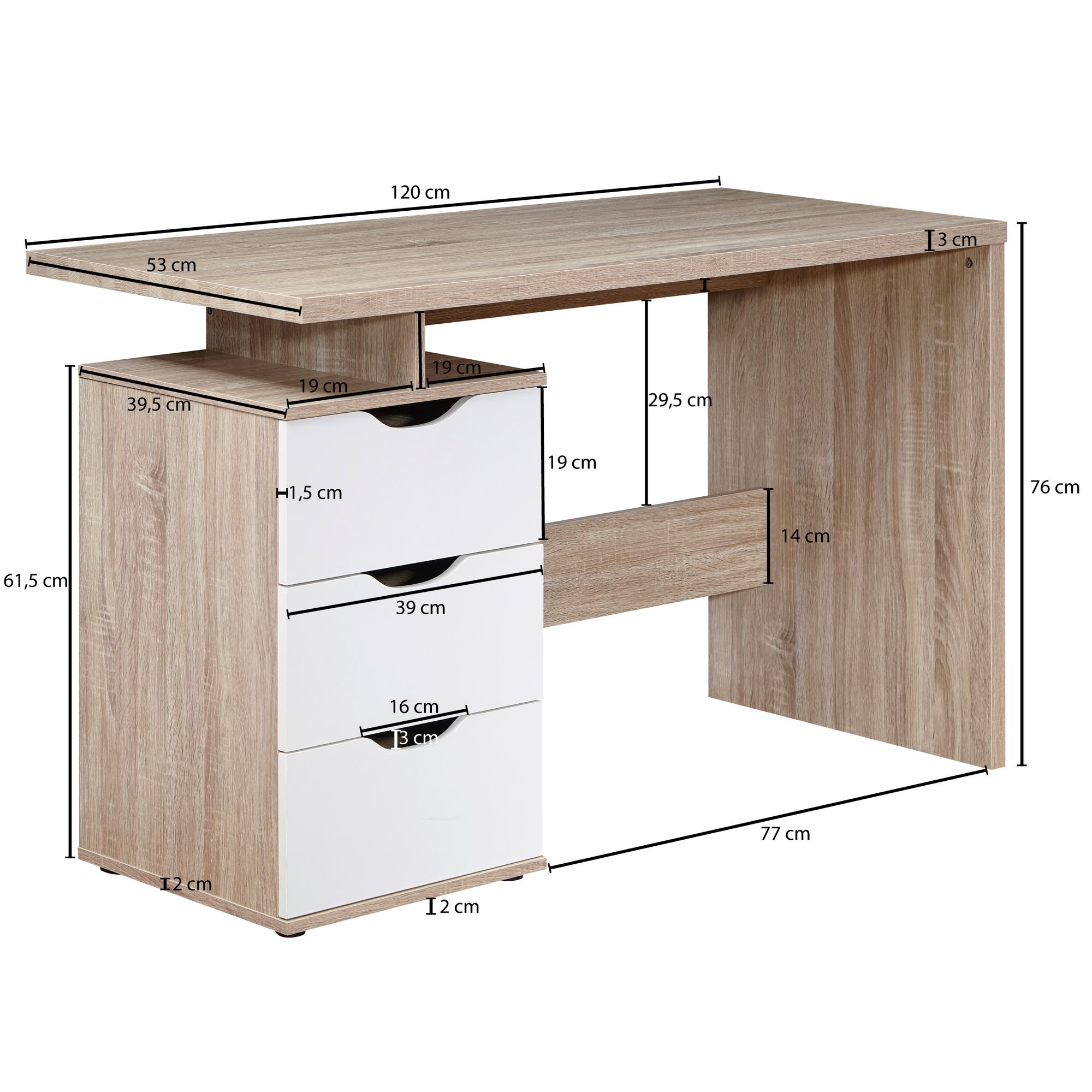 40532-WOHNLING-Schreibtisch-SAMO-120-x-76-x-53-cm-mit-3-Schubladen-in-Sonoma-Weiss---Computertisch-modern-fuer-Jugendliche---Laptoptisch-platzsparend-mit-Ablage-Sekretaer--Kinderschreib_2.jpg