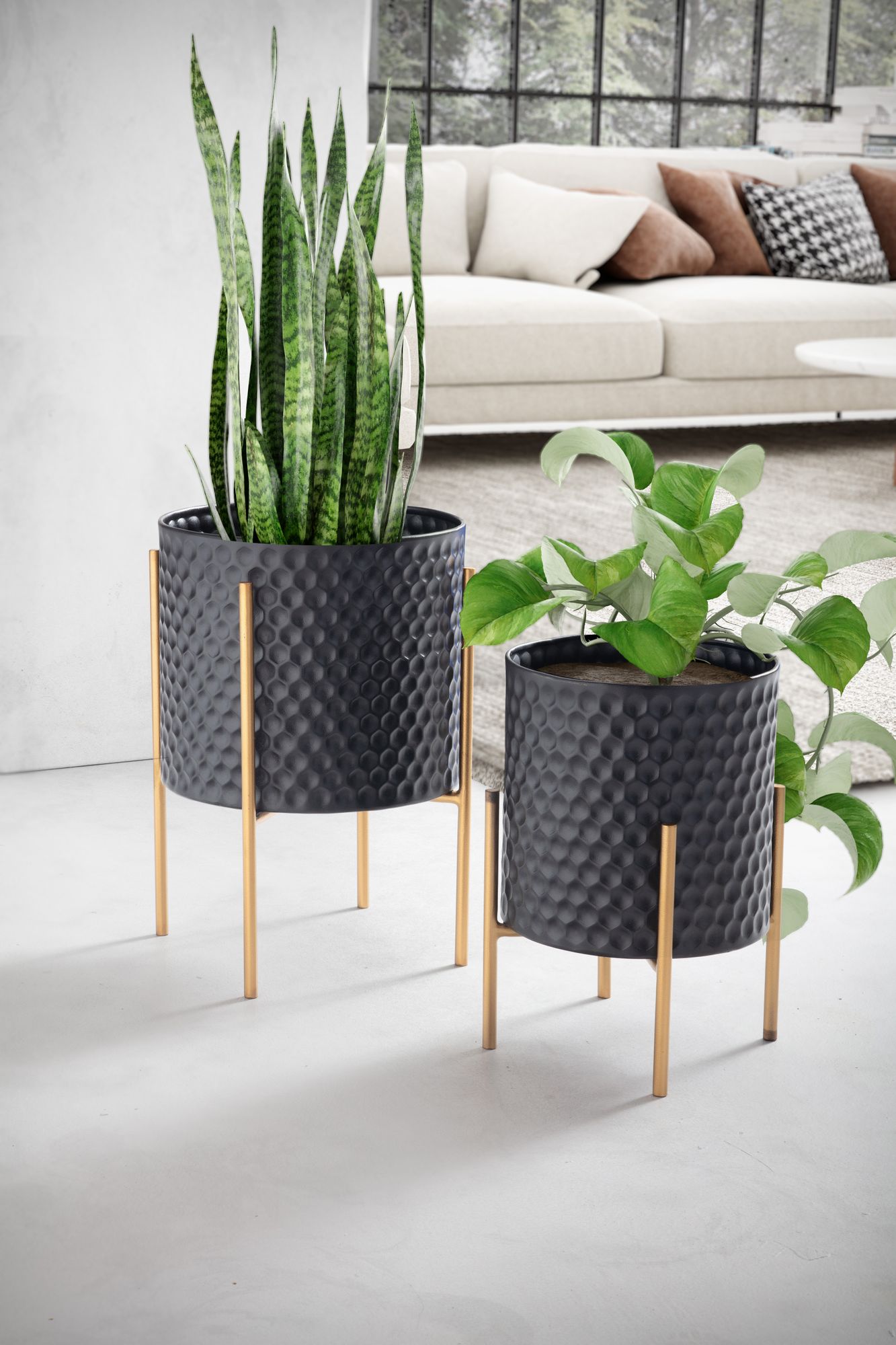86465-WOHNLING-Blumentopf-2er-Set-Metall-Pflanzkuebel-Schwarz---Gold-mit-Fuessen---Design-Pflanzenkuebel-Rund-Indoor---Blumenkuebel-Pflanzgefaess-mit-Waben-Muster-in-3D------------Saks-_5.jpg