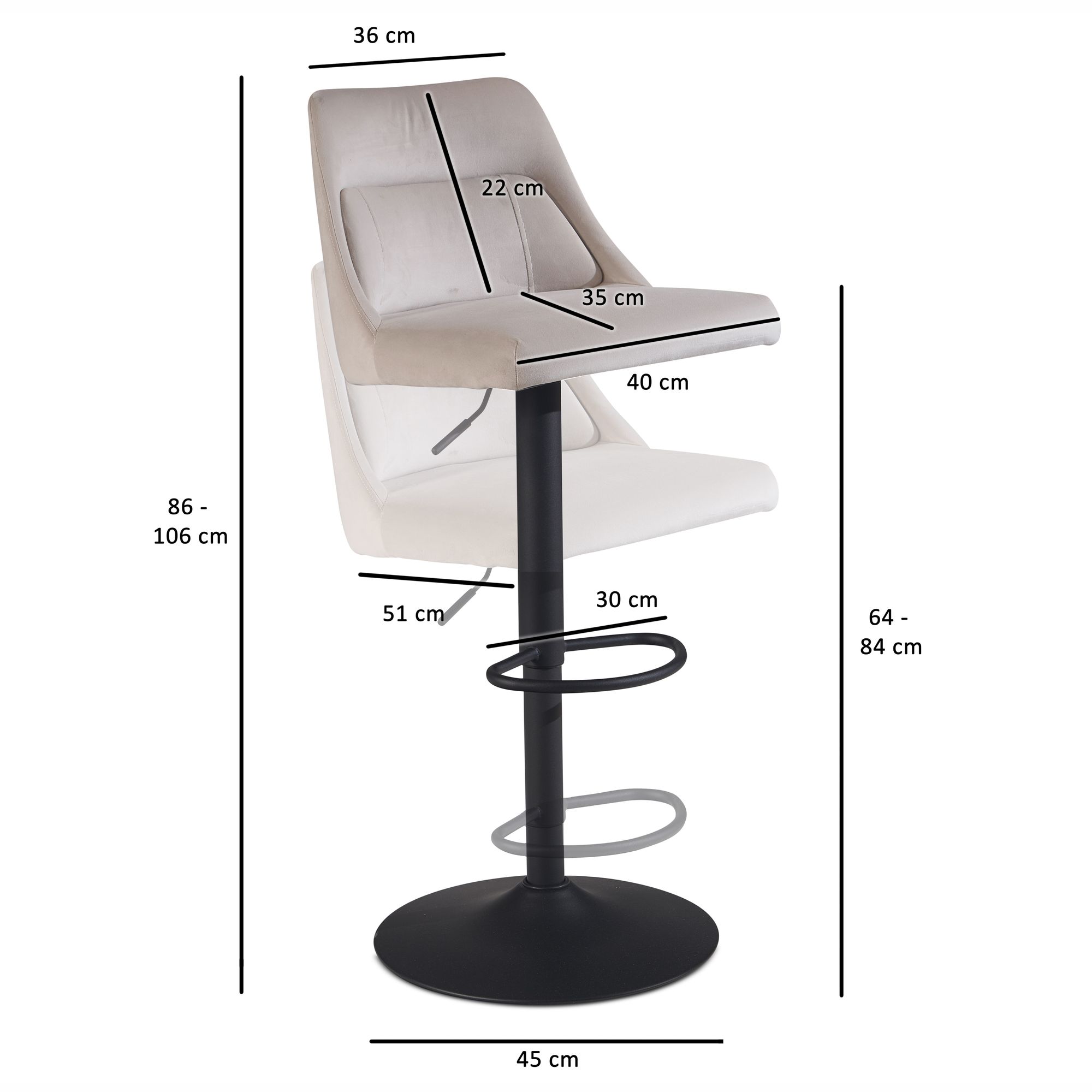 Moderne Barhocker Mit Samtsitz & Goldmetal-Gestell – Höhenverstellbar, Bis 150 Kg Belastbar, Für Küche, Bar Oder Balkon