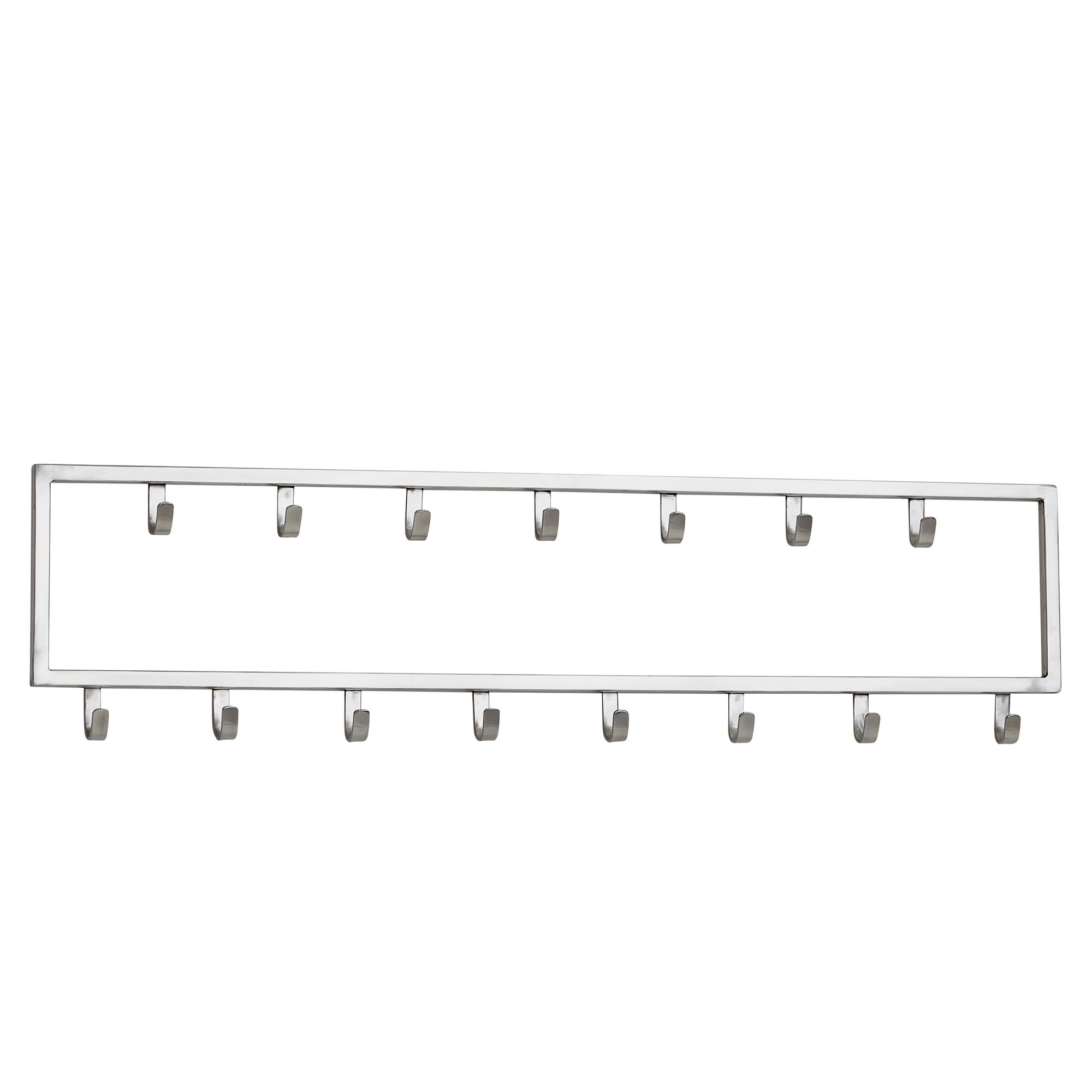 Wandgarderobe XXL mit 15 Haken Metall Silber 80 cm Design Flurgarderobe Stahl