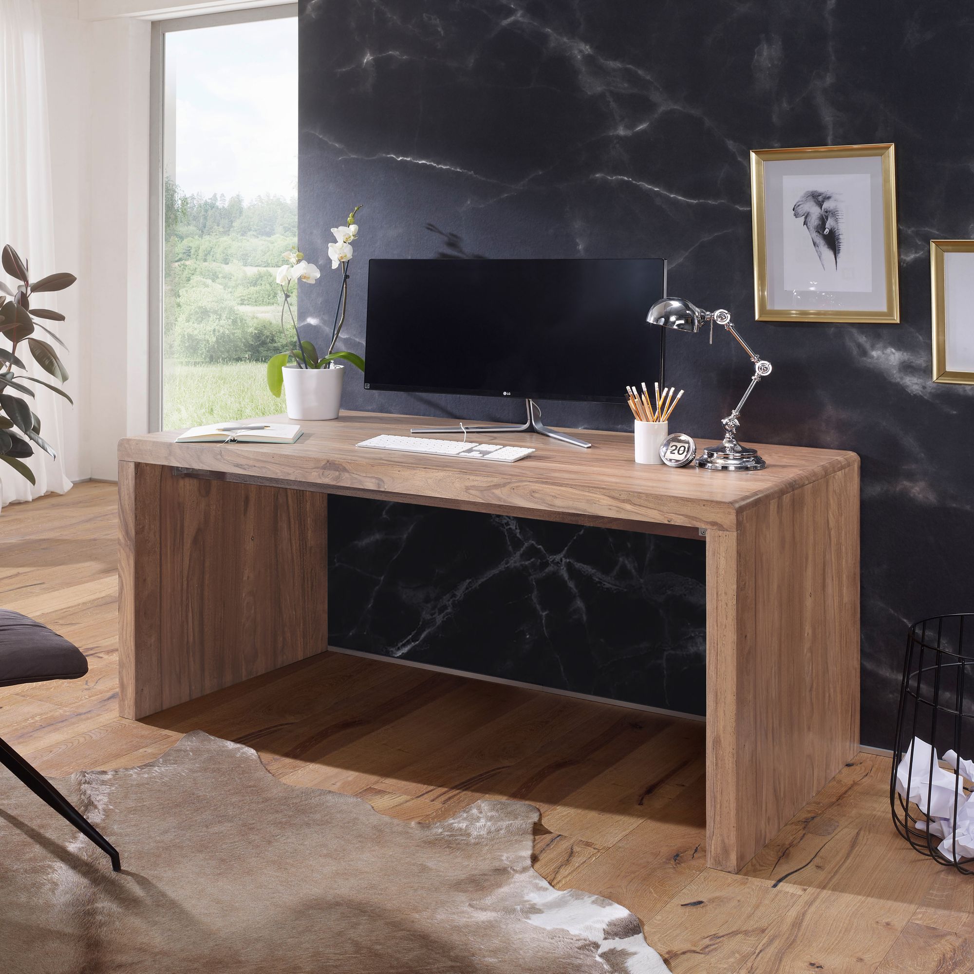 38409-WOHNLING-Schreibtisch-BOHA-Massiv-Holz-Akazie-Computertisch-160-cm-breit-Echtholz-Design-Ablage-Buero-Tisch-Landhaus-Stil-Echtholz--indisch--landhausstil--modern--palisander--Natu_1.jpg