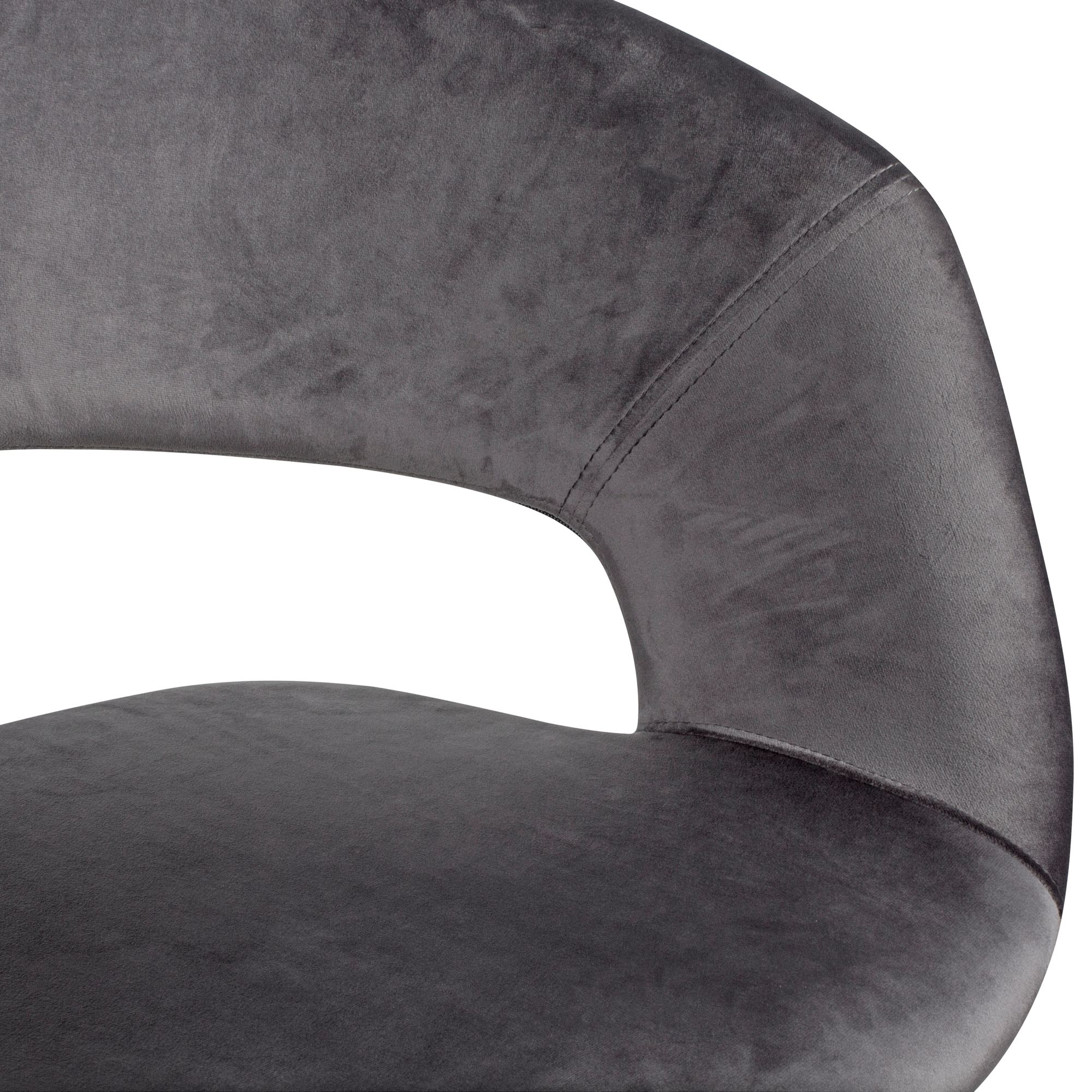 WOHNLING Esszimmerstuhl Samt Dunkelgrau mit schwarze Beine Modern
