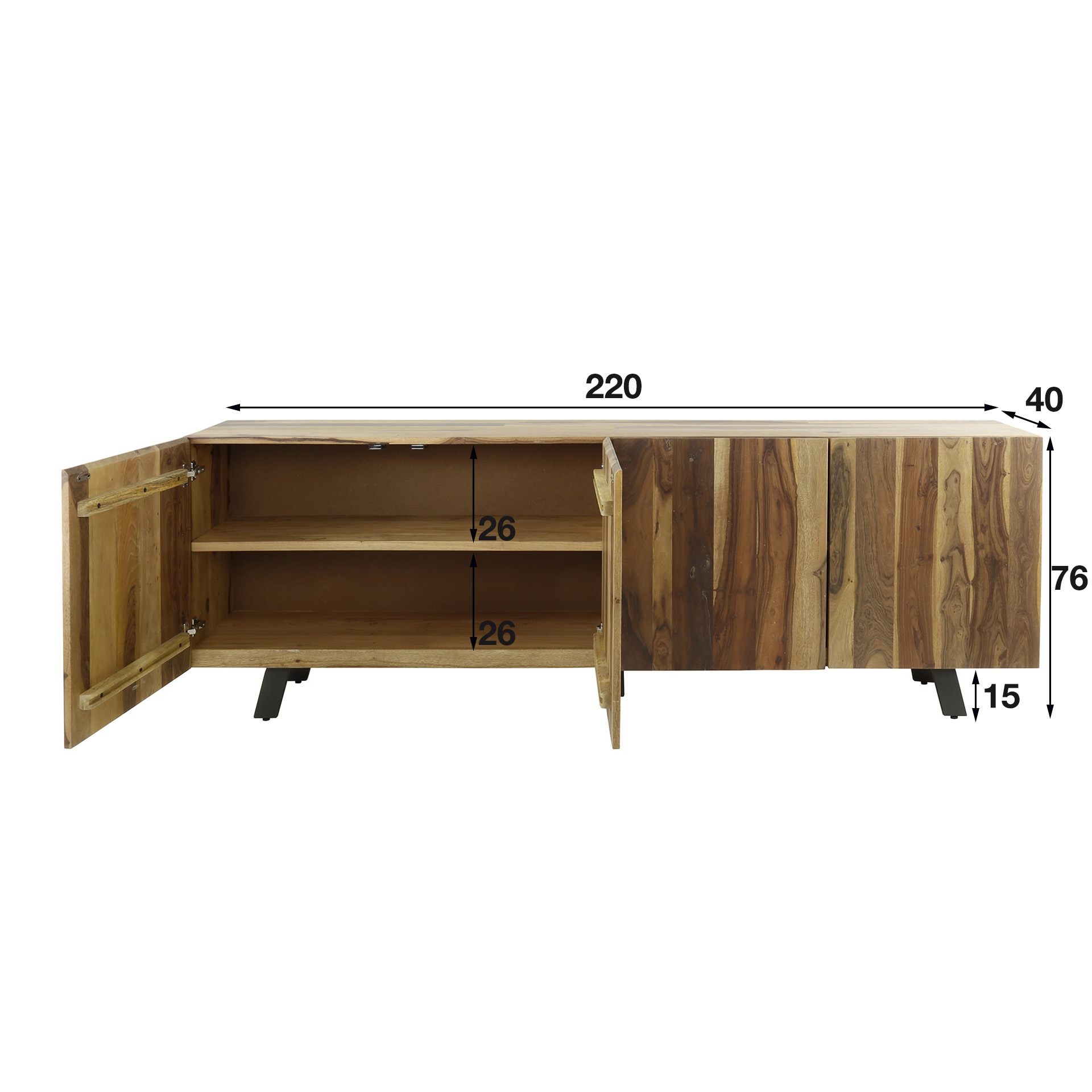 Sideboard Daytona 4 Türen Nussbaum