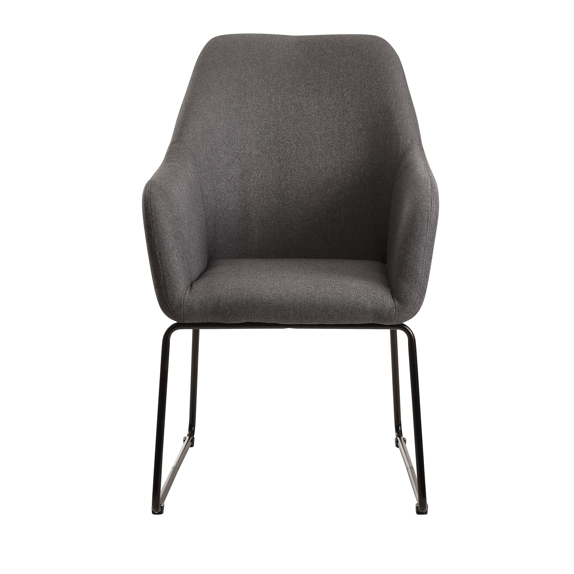 Design Esszimmerstuhl Dunkelgrau Stoff / Metall