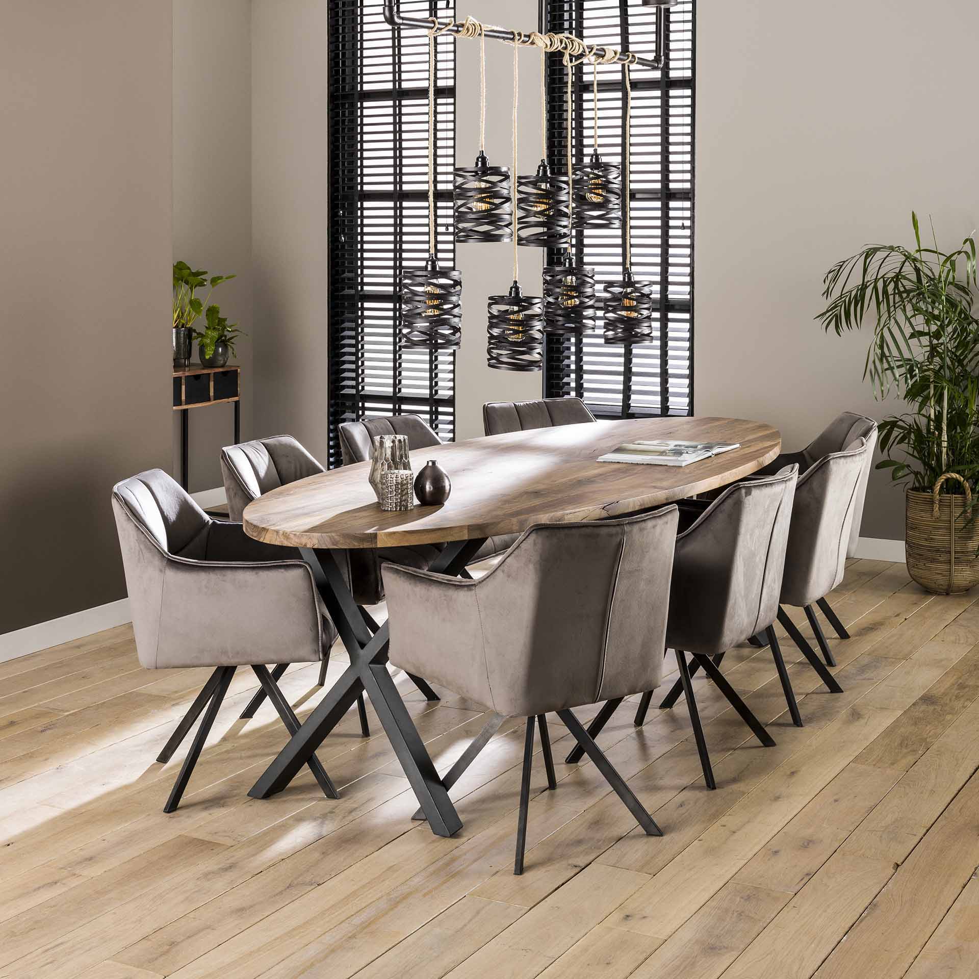 Home Designs Armstuhl raster drehbar. Pro 2 Stück verpackt / Anthrazit velvet