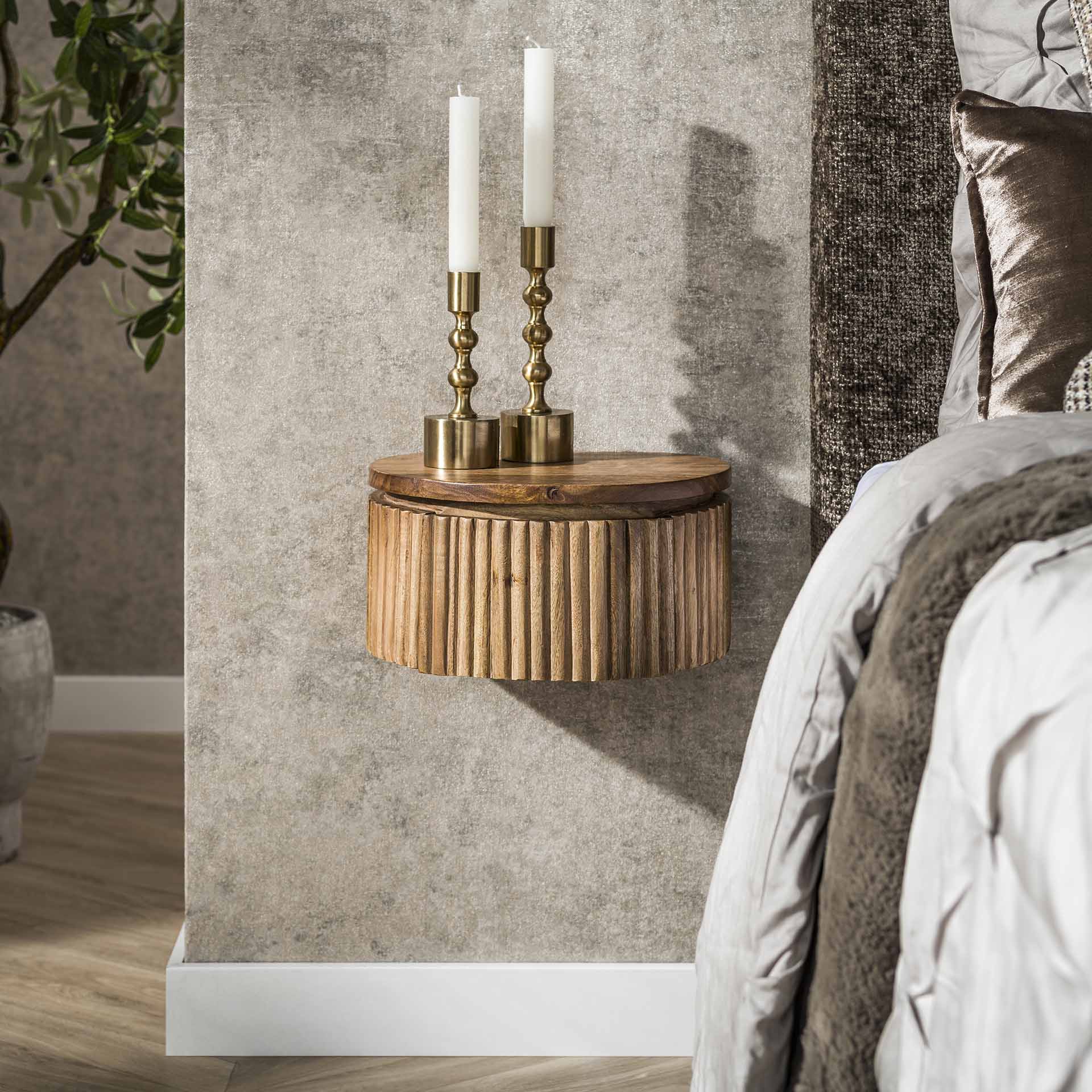 Wave XS Rund-Nachttisch 30 cm – Eleganz und Funktion in perfektem Design